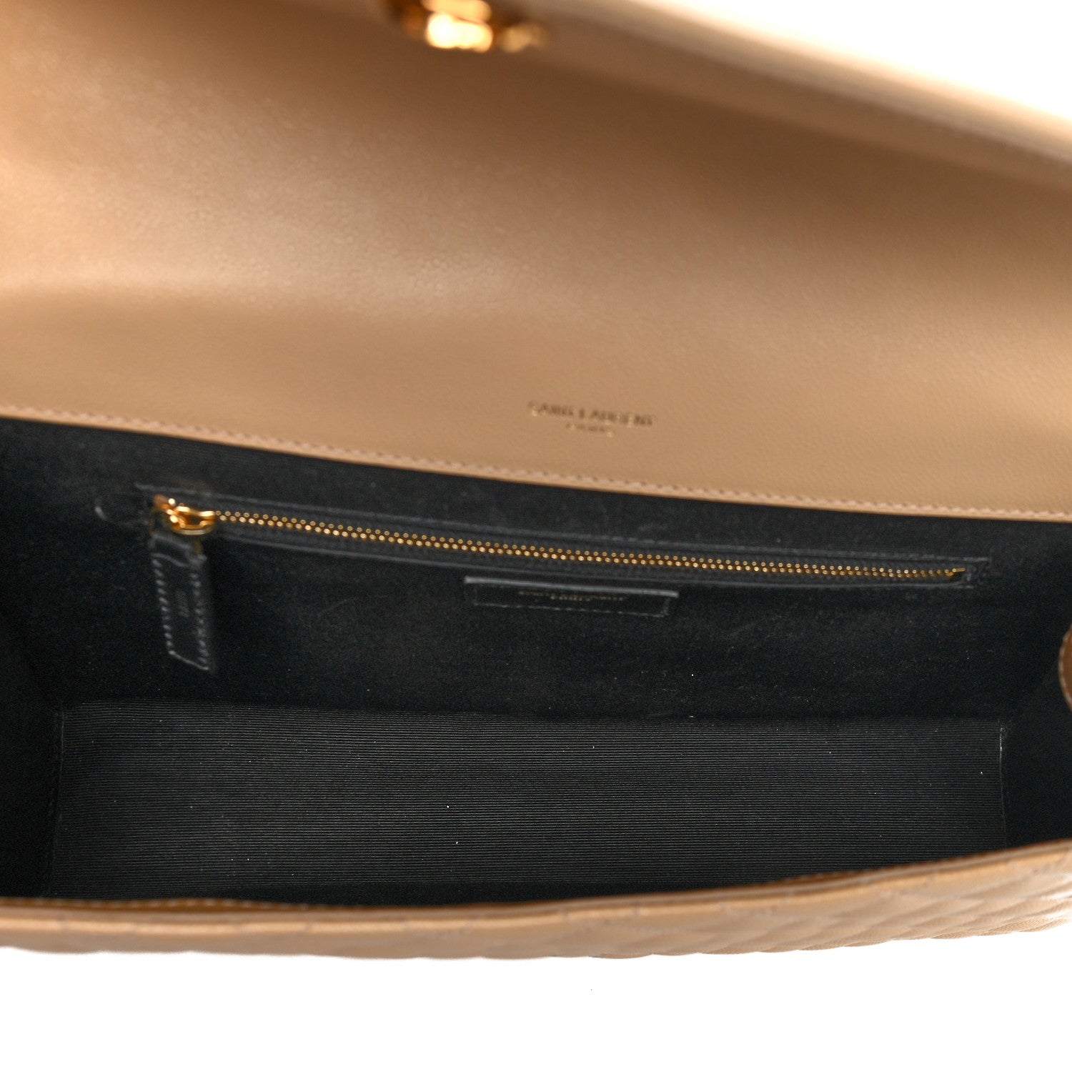 Saint Laurent Grain De Poudre Mixed Matelasse Large Triquilt Monogram Satchel Nude Powder 5 of 10