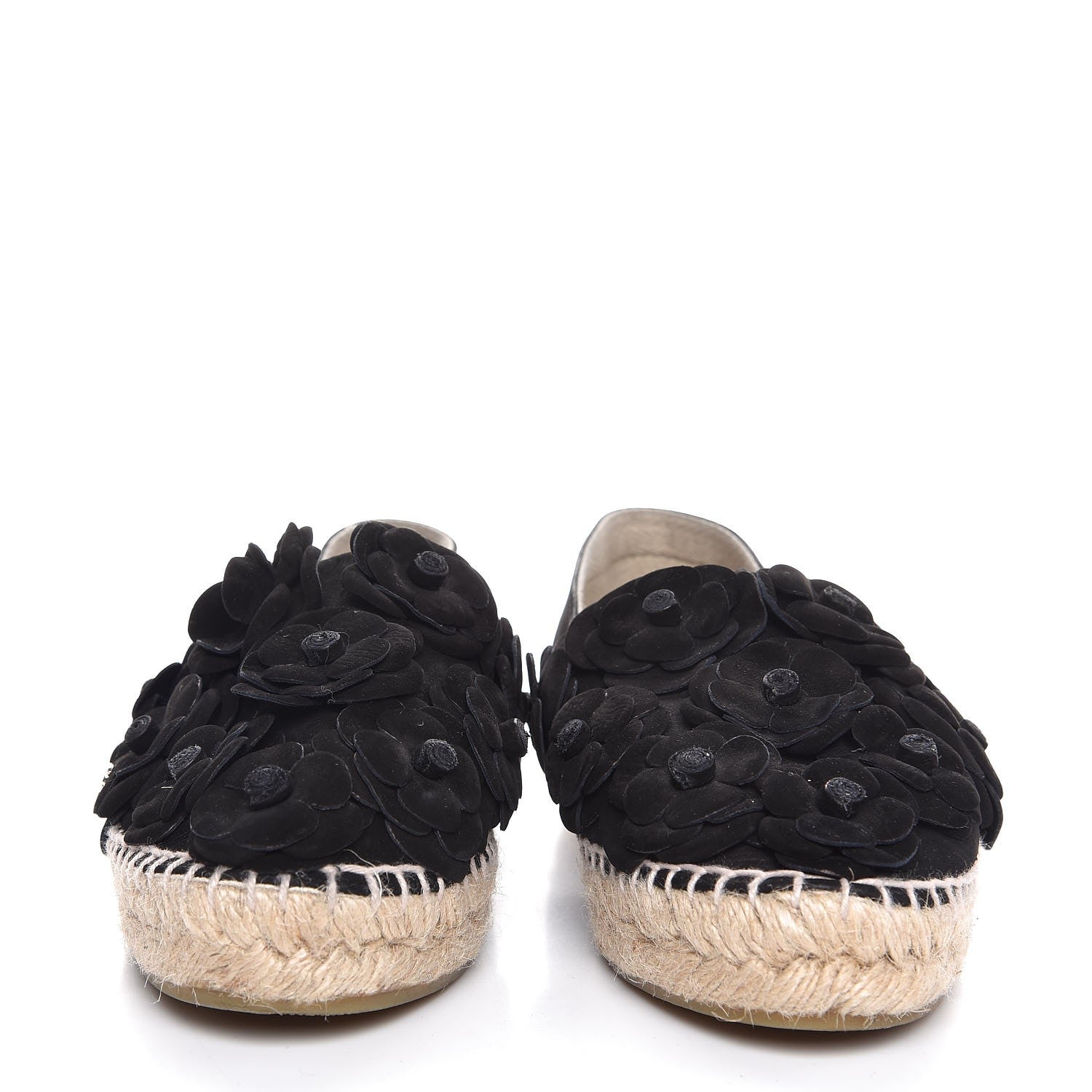 Chanel Suede Camellia CC Espadrilles 38 Black 2 of 11