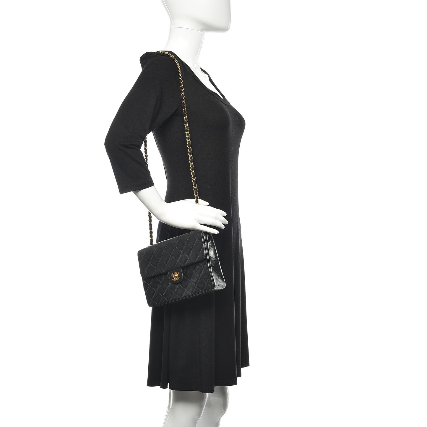 Lambskin Quilted Mini Square Flap Black