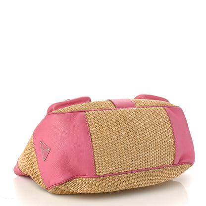 Prada Straw Vitello Daino Shoulder Bag Naturale 4 of 19