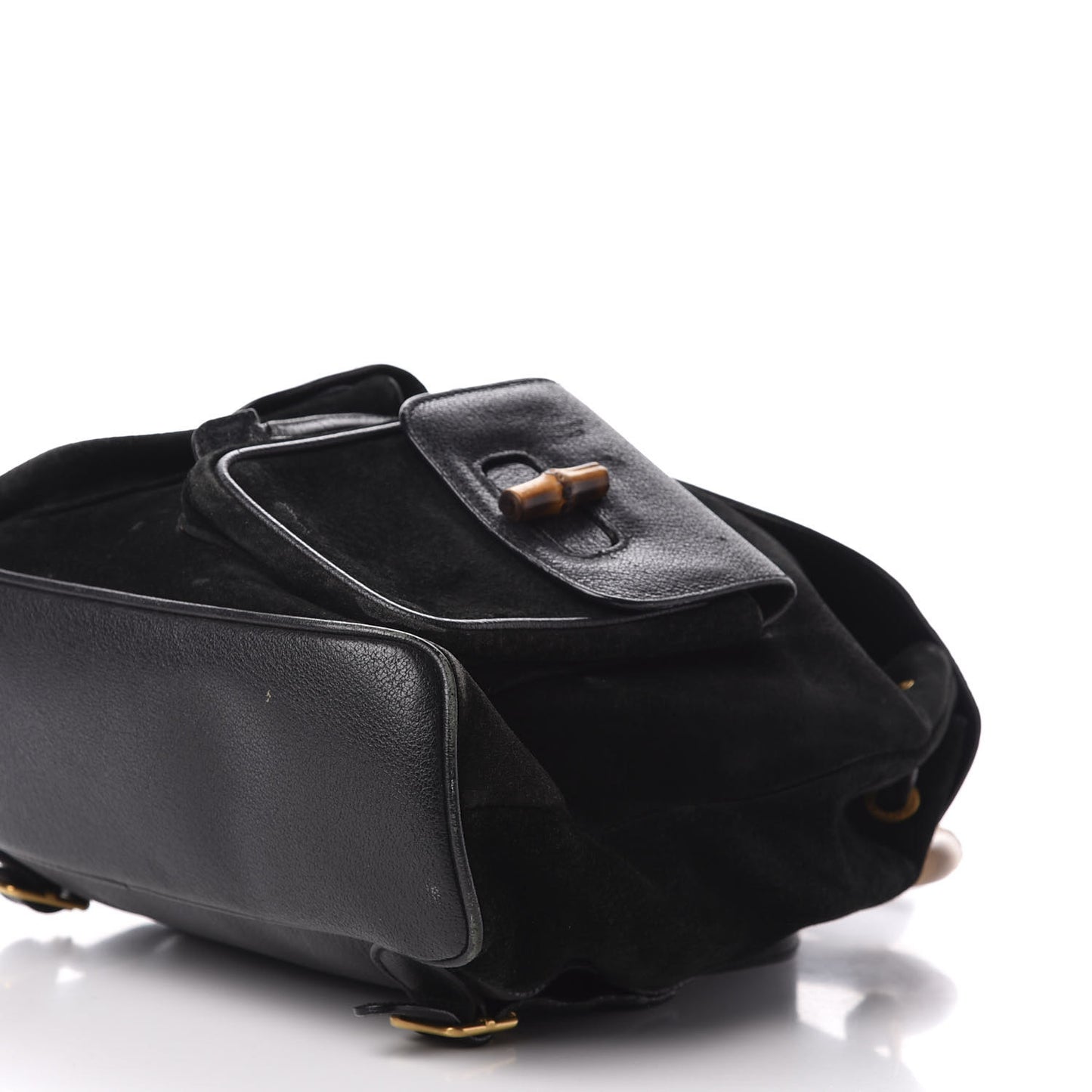 Suede Bamboo Backpack Black
