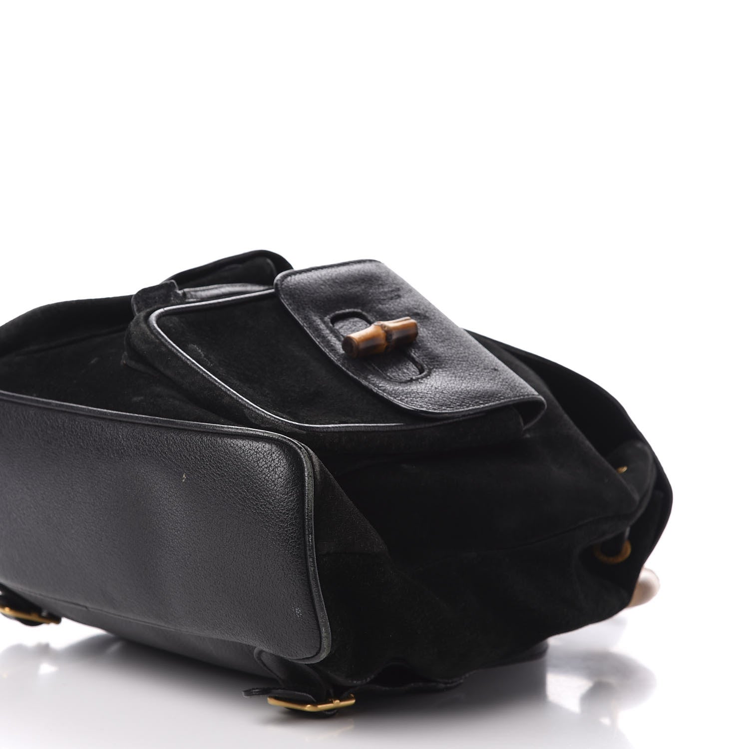 Gucci Suede Bamboo Backpack Black 8 of 11