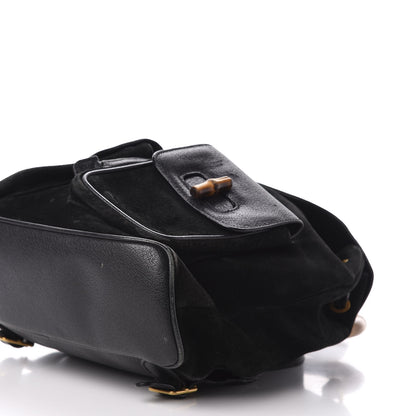 Gucci Suede Bamboo Backpack Black 8 of 11