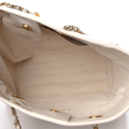 Chanel Aged Calfskin Small Charms Deauville Tote White 4 of 11
