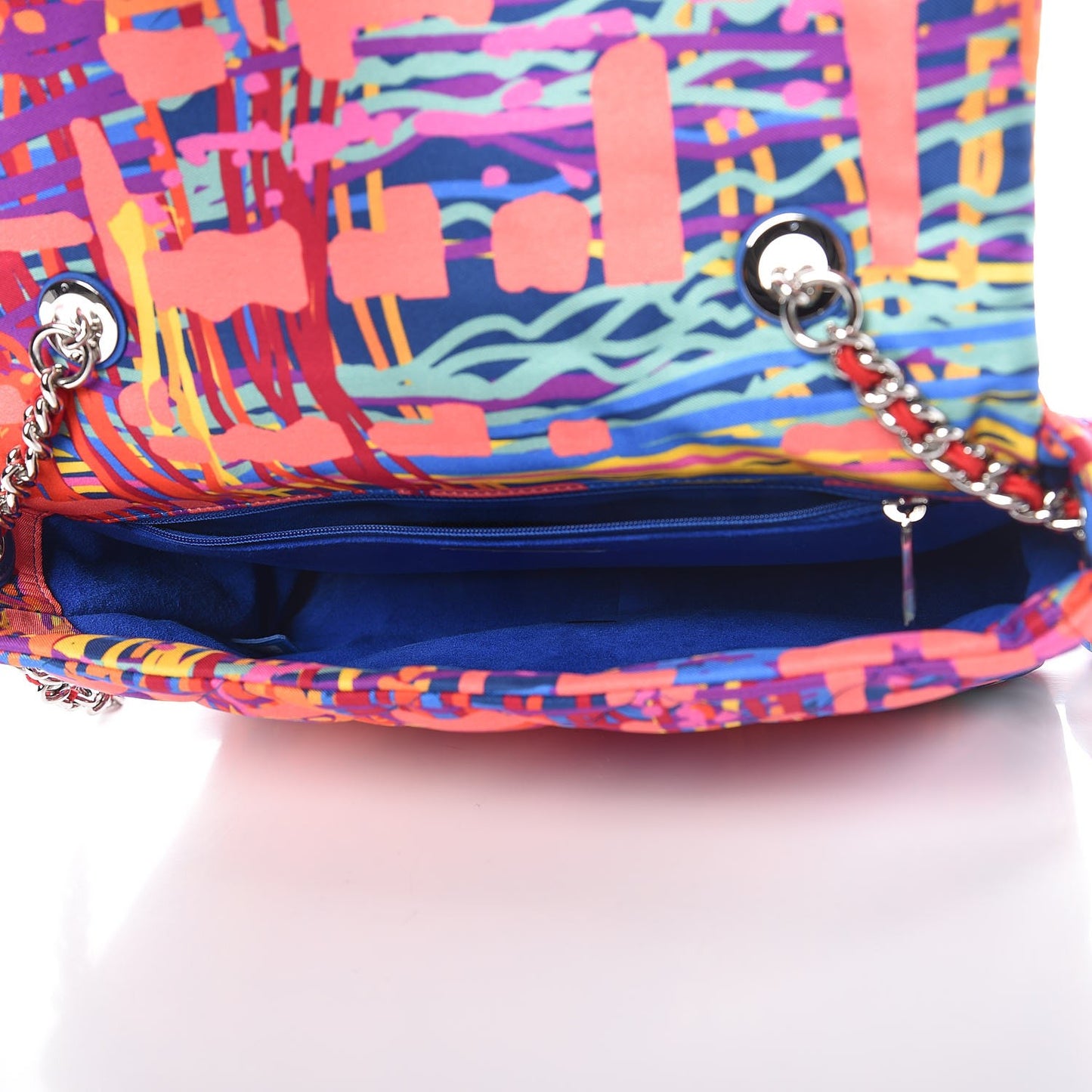Foulard Fabric Quilted Printed Medium Flap Pink
