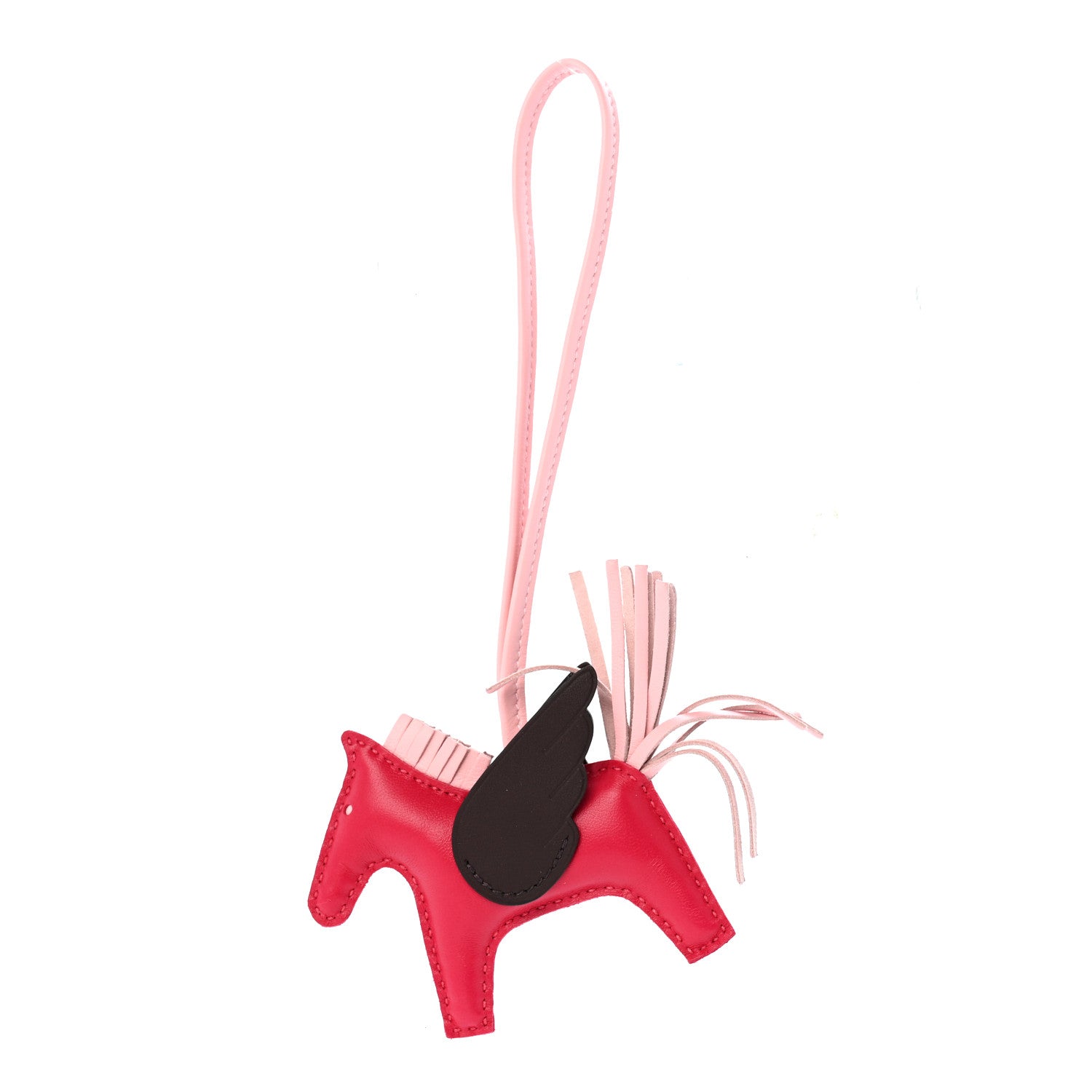 Hermes Milo Lambskin Grigri Rodeo Pegase Horse Bag Charm PM  Framboise Rose Sakura Rouge Sellier 1 of 6