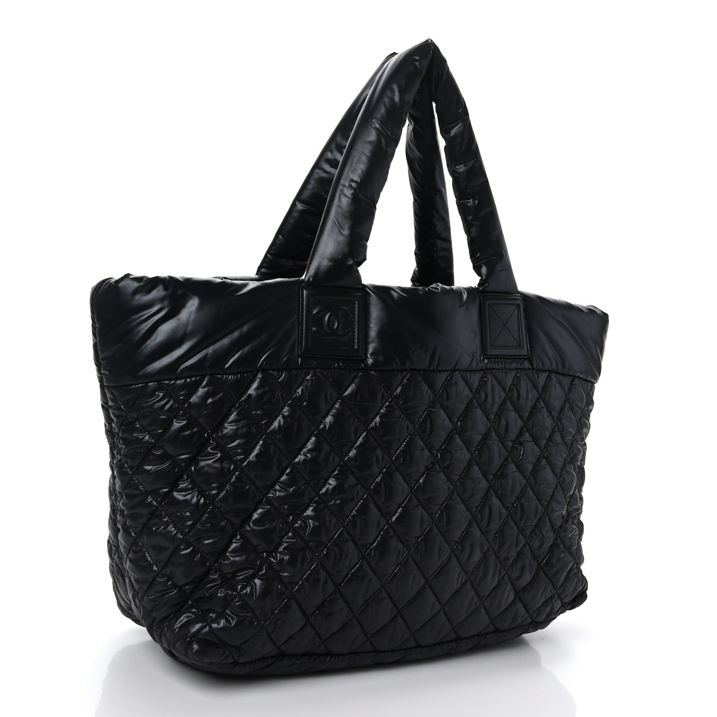 Nylon Quilted Large Coco Cocoon Tote Black