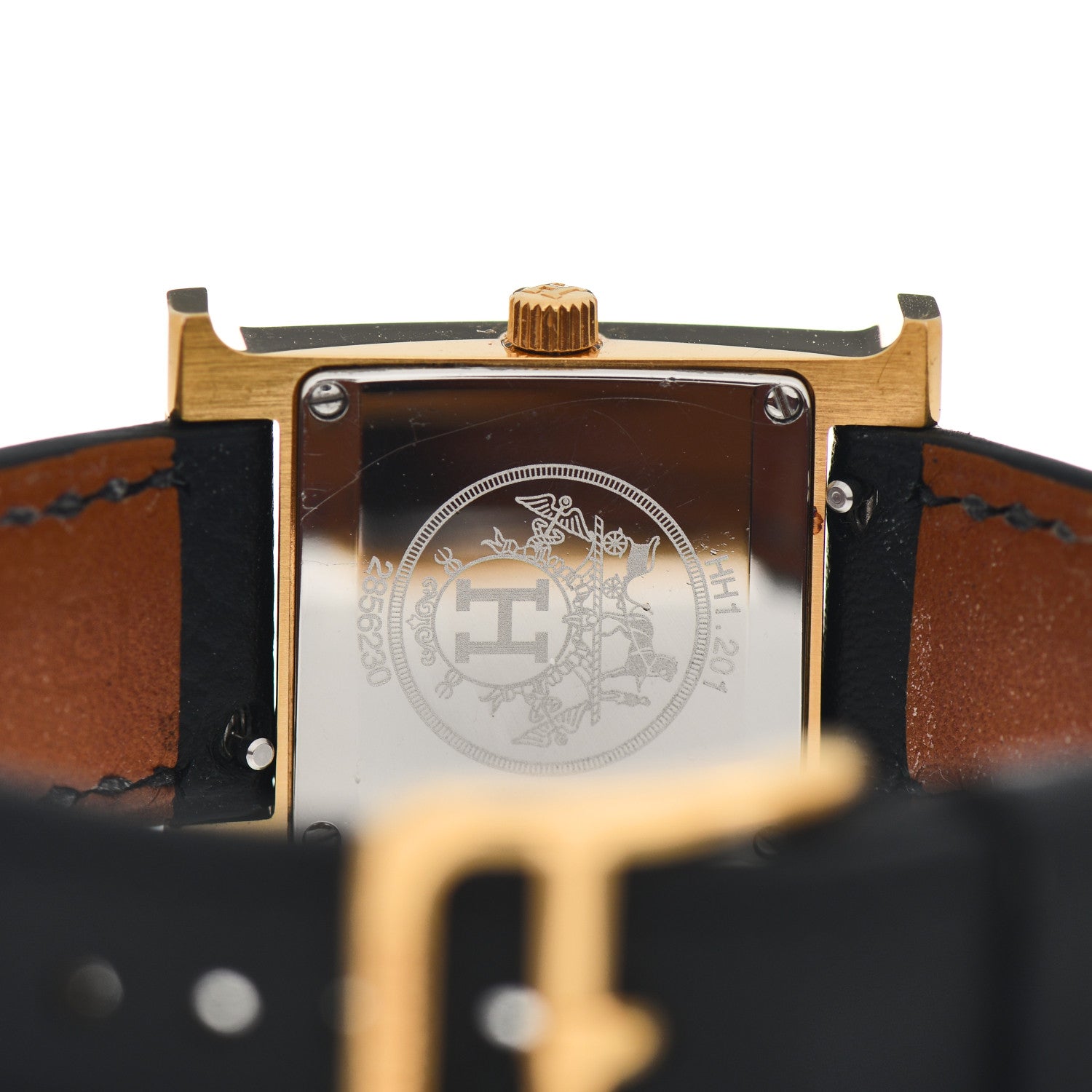 Hermes Stainless Steel Epsom 21mm Heure H Hour Quartz Watch Noir 4 of 4
