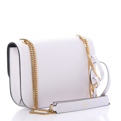 Valentino Garavani Smooth Calfskin Small VLock Shoulder Bag Bianco Ottico Rouge Pur 2 of 8