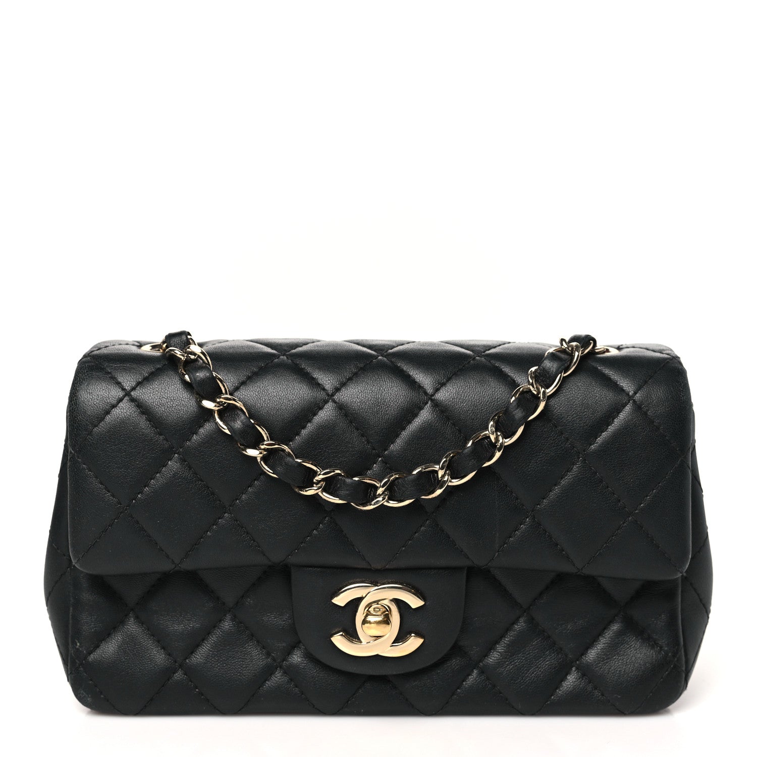Chanel Lambskin Quilted Mini Rectangular Flap Black 1 of 13