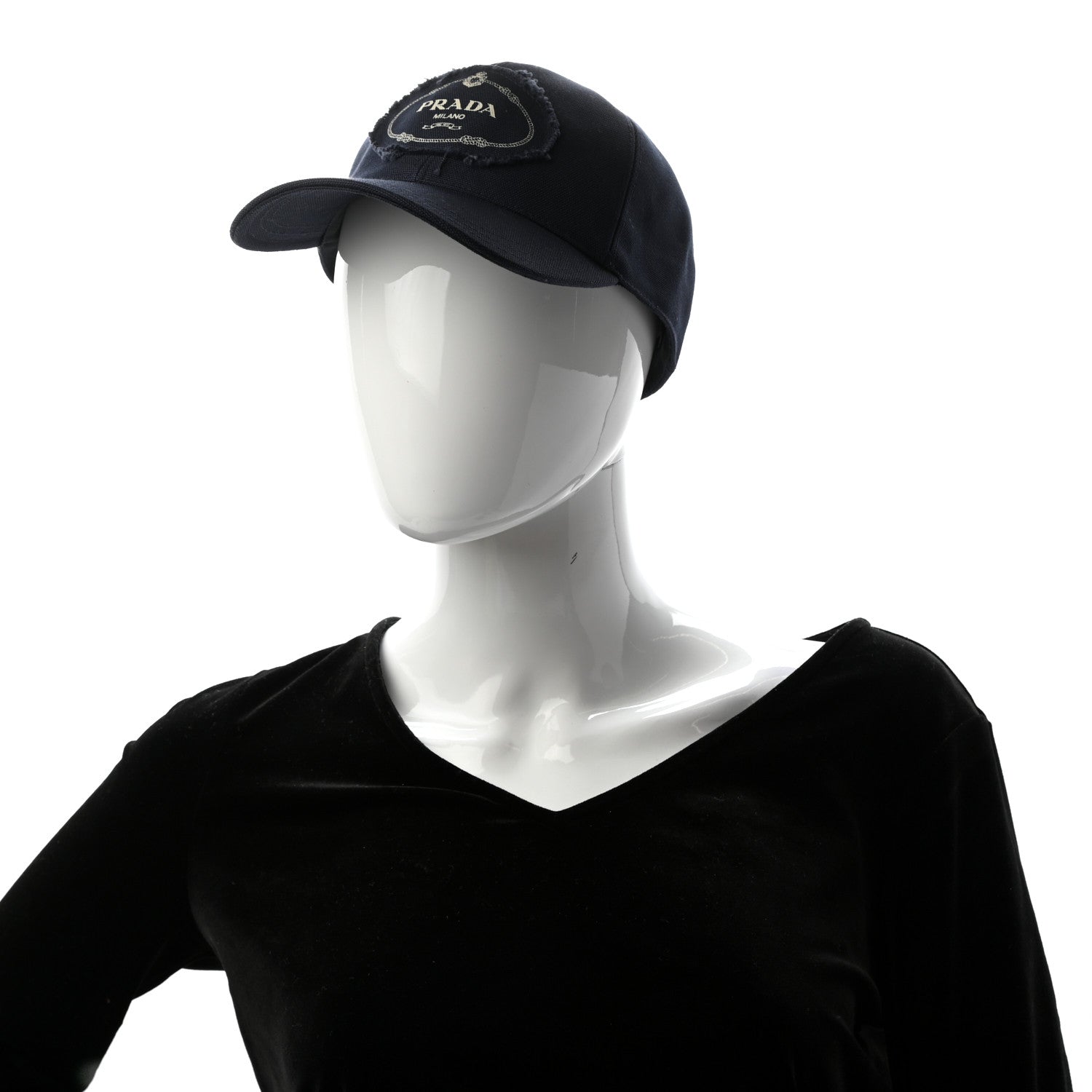 Prada Cotton Baseball Hat M Navy 2 of 8