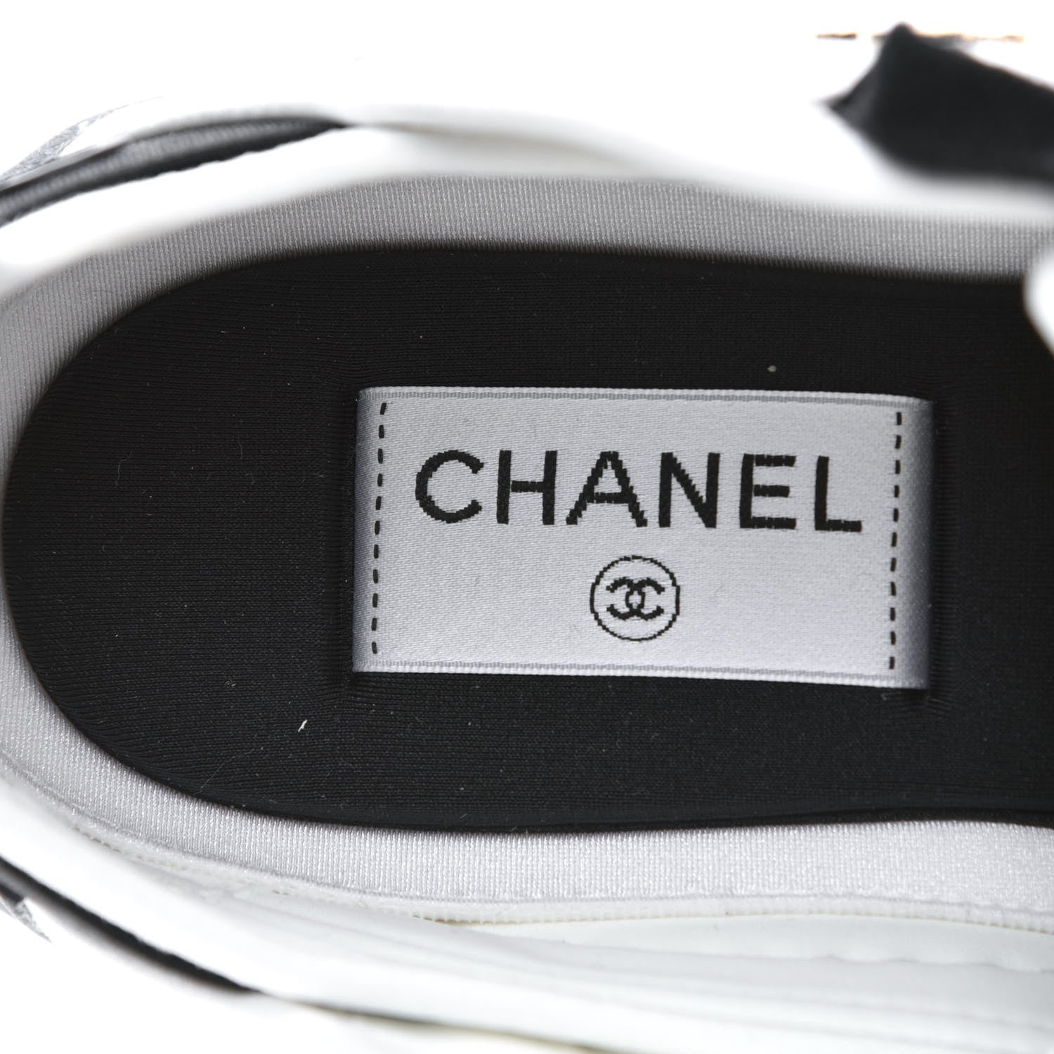 Chanel Velvet Calfskin Mixed Fibers CC Sneakers 38 Ivory Black 7 of 8