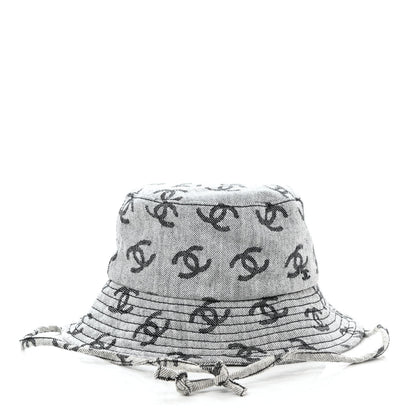 Chanel Denim CC Bucket Hat M White Black 3 of 8