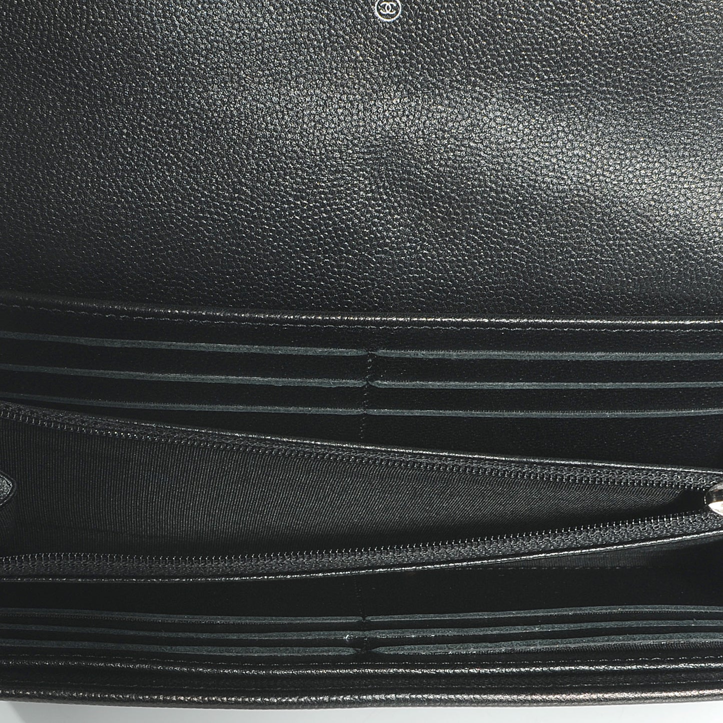 Caviar Sevruga Large Gusset Flap Wallet Black