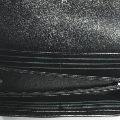 Chanel Caviar Sevruga Large Gusset Flap Wallet Black 7 of 7