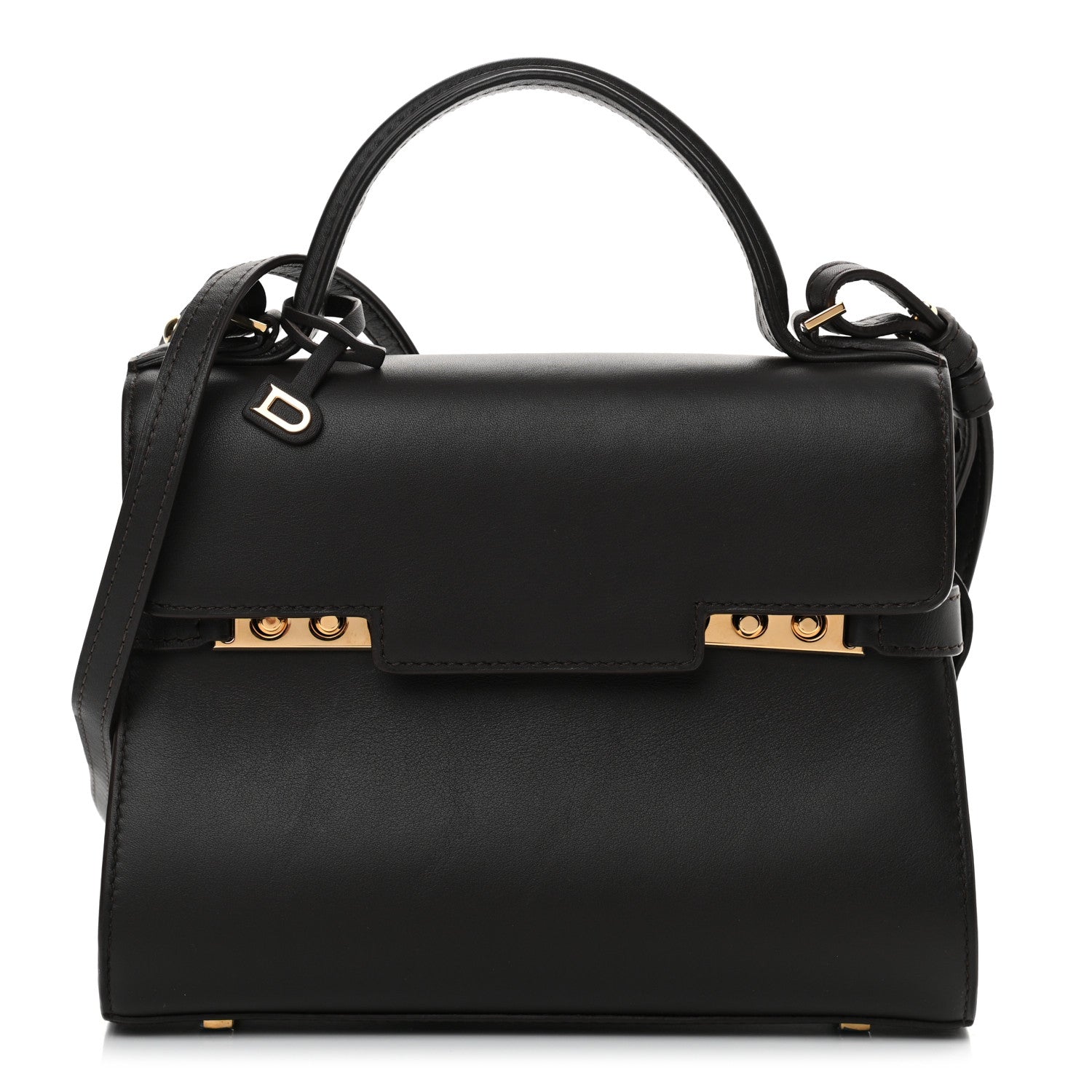 Delvaux Smooth Calfskin Mini Tempete Satchel Brown 1 of 15