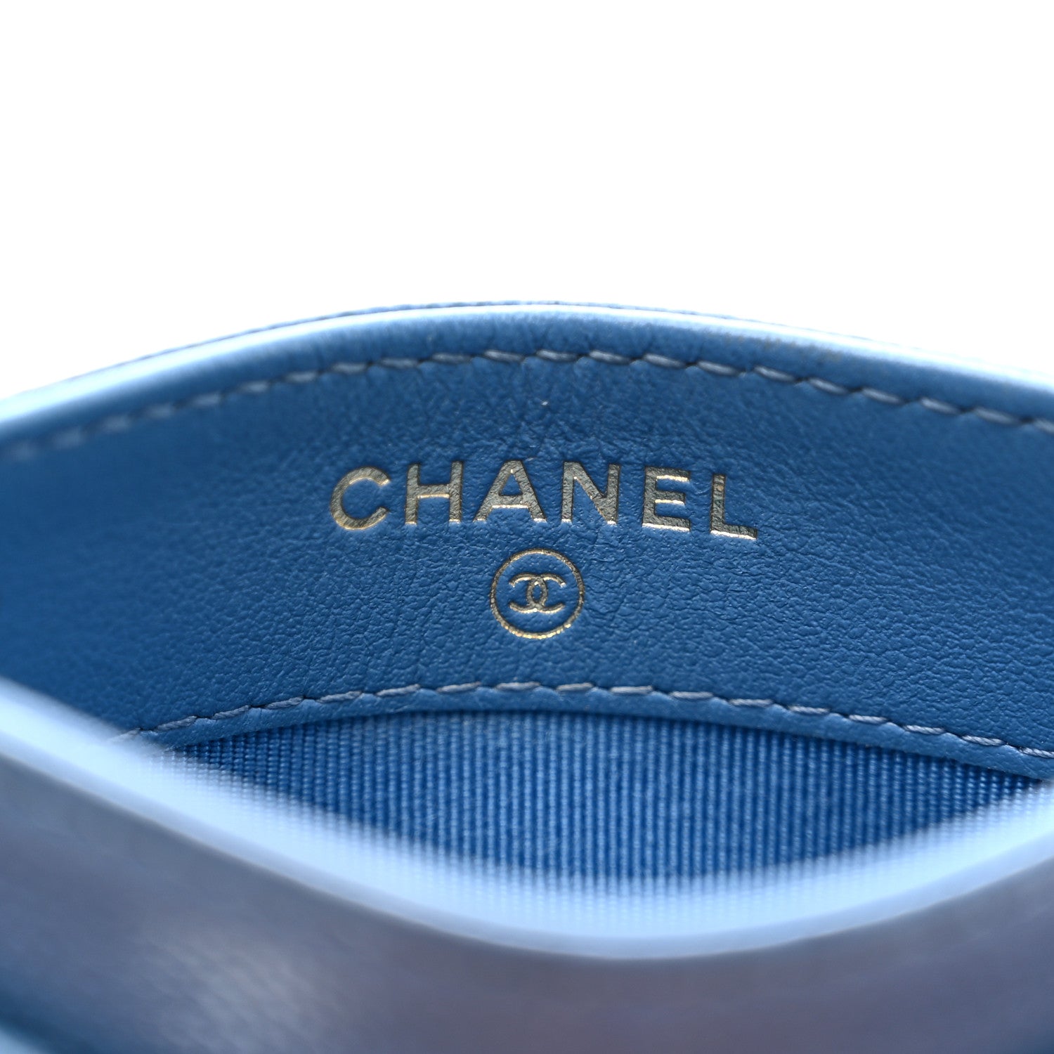 Chanel Caviar Quilted Card Holder Blue 6 of 8