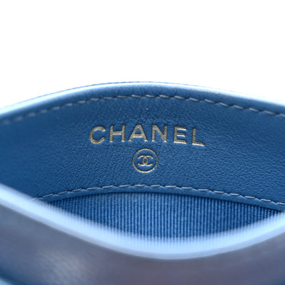 Chanel Caviar Quilted Card Holder Blue 6 of 8