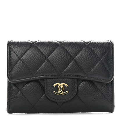 Chanel Caviar Quilted Flap Card Holder Wallet Black 1 of 9