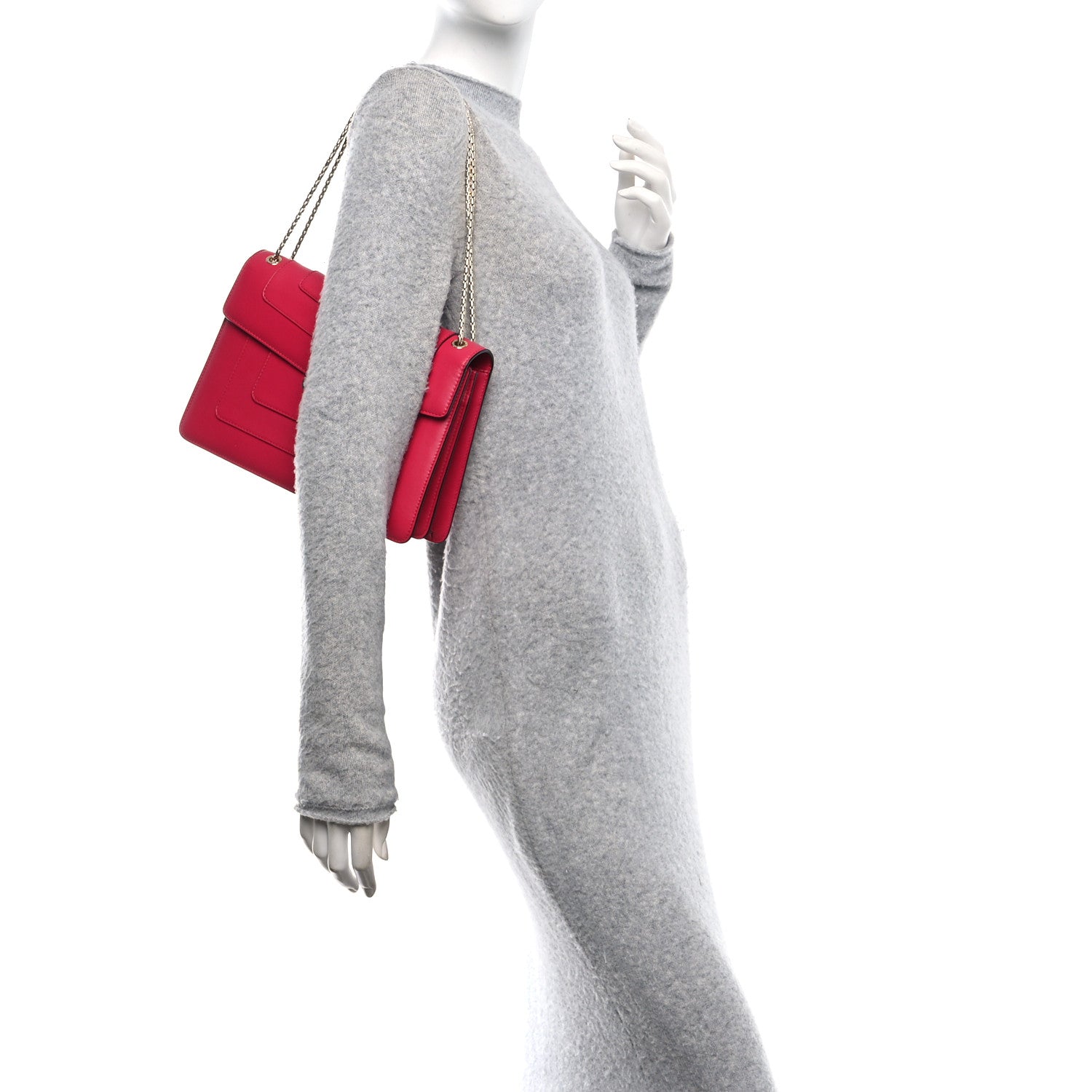 Bulgari Calfskin Serpenti Forever Shoulder Bag Pink 2 of 12