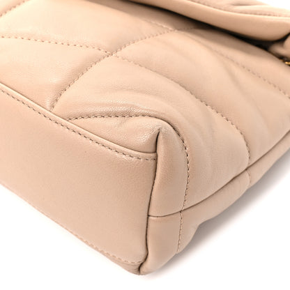 Saint Laurent Lambskin Quilted Toy Loulou Puffer Monogram Chain Satchel Nude Powder 8 of 13
