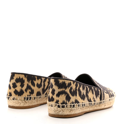 Christian Dior Cotton Embroidered Leopard Print Granville Espadrille 40.5 Natural 4 of 8