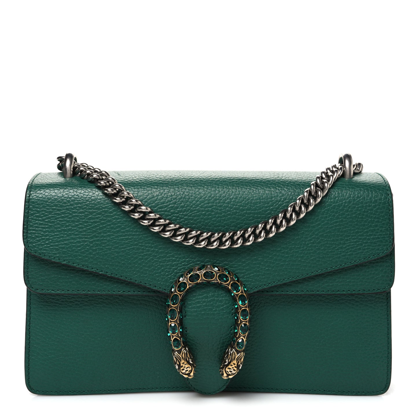 Pebbled Calfskin Small Dionysus Shoulder Bag Emerald