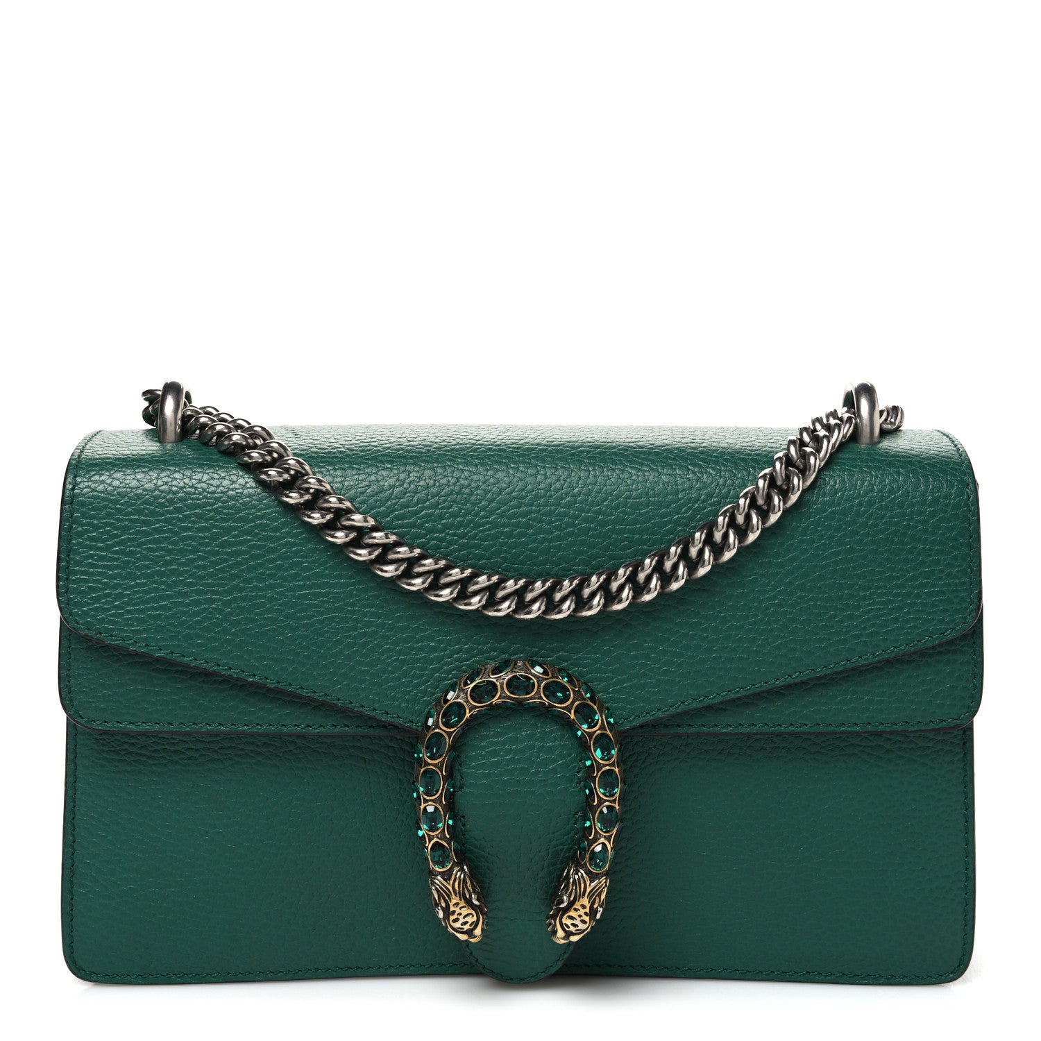 Gucci Pebbled Calfskin Small Dionysus Shoulder Bag Emerald 1 of 12