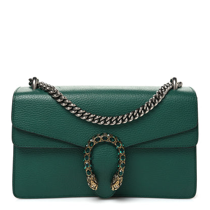 Gucci Pebbled Calfskin Small Dionysus Shoulder Bag Emerald 1 of 12