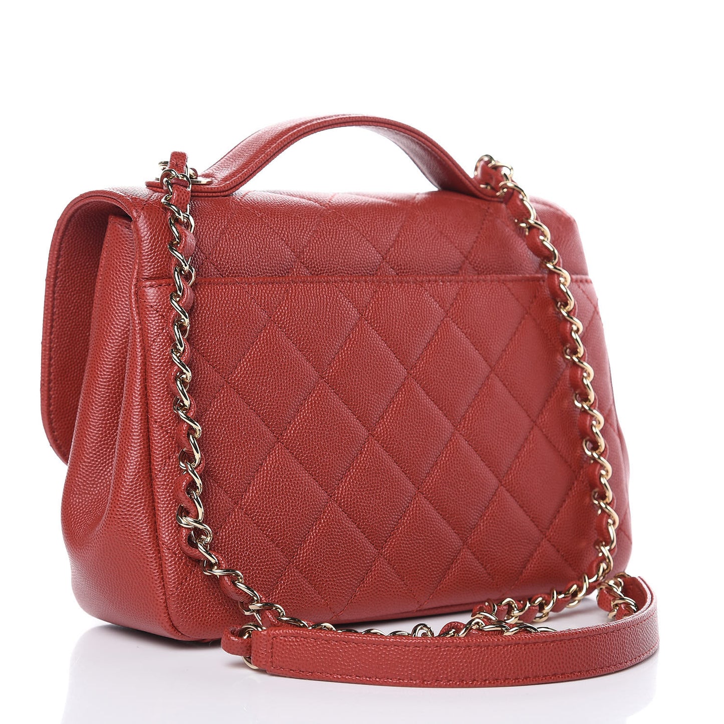 Caviar Quilted Medium Business Affinity Flap Red
