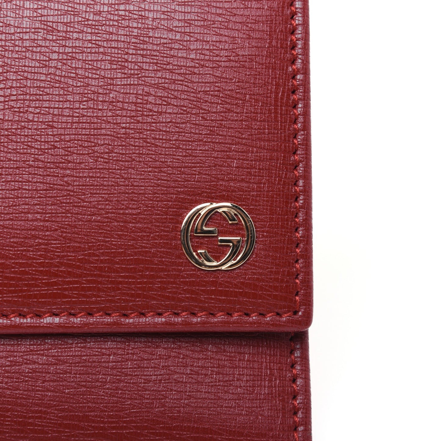 Calfskin GG Continental Wallet Red