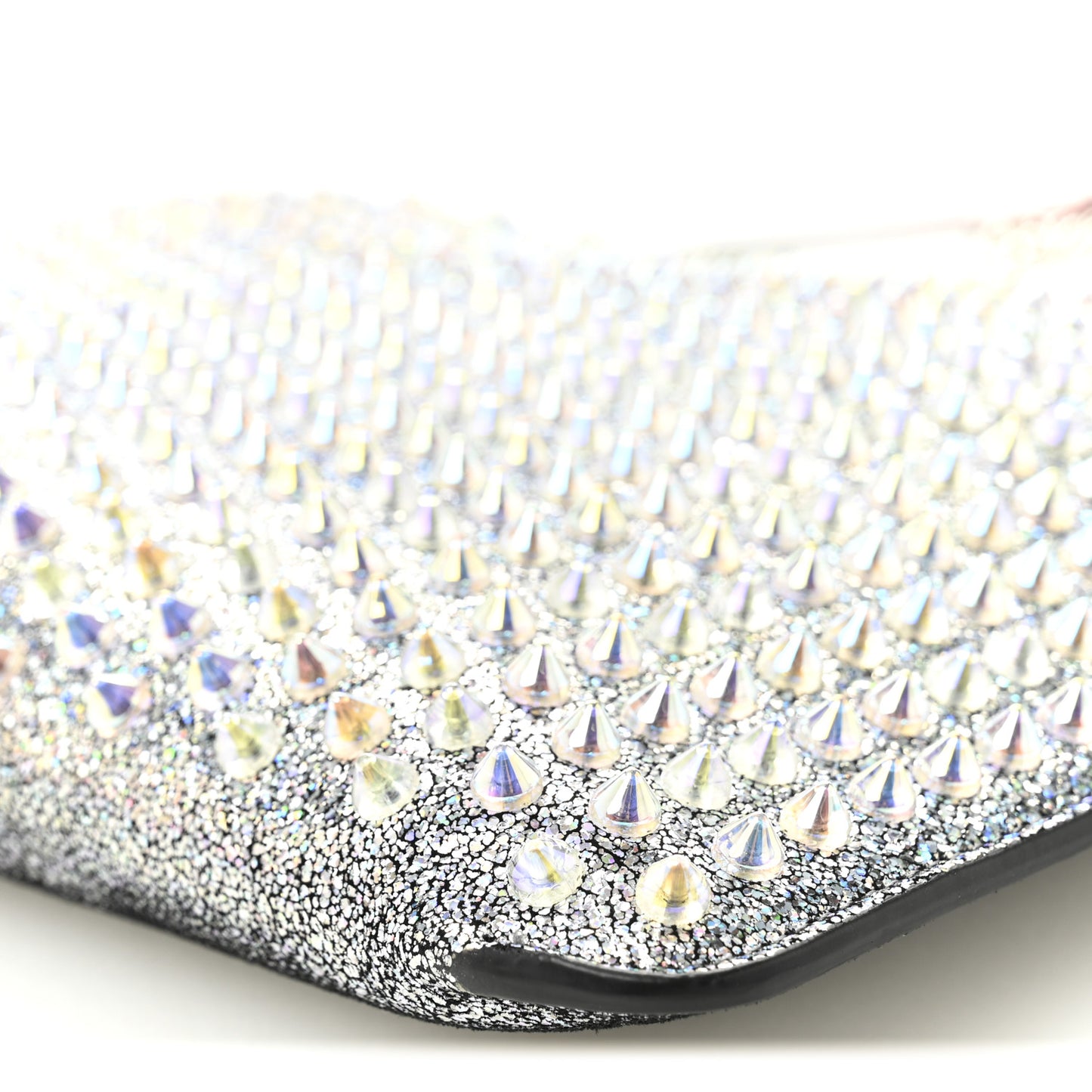 Nappa Mica Studded Loubiclutch Silver