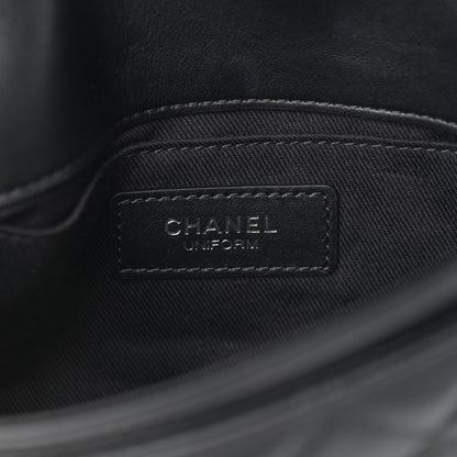 Chanel Calfskin Quilted CC Uniform Flap Belt Bag Black 5 of 9