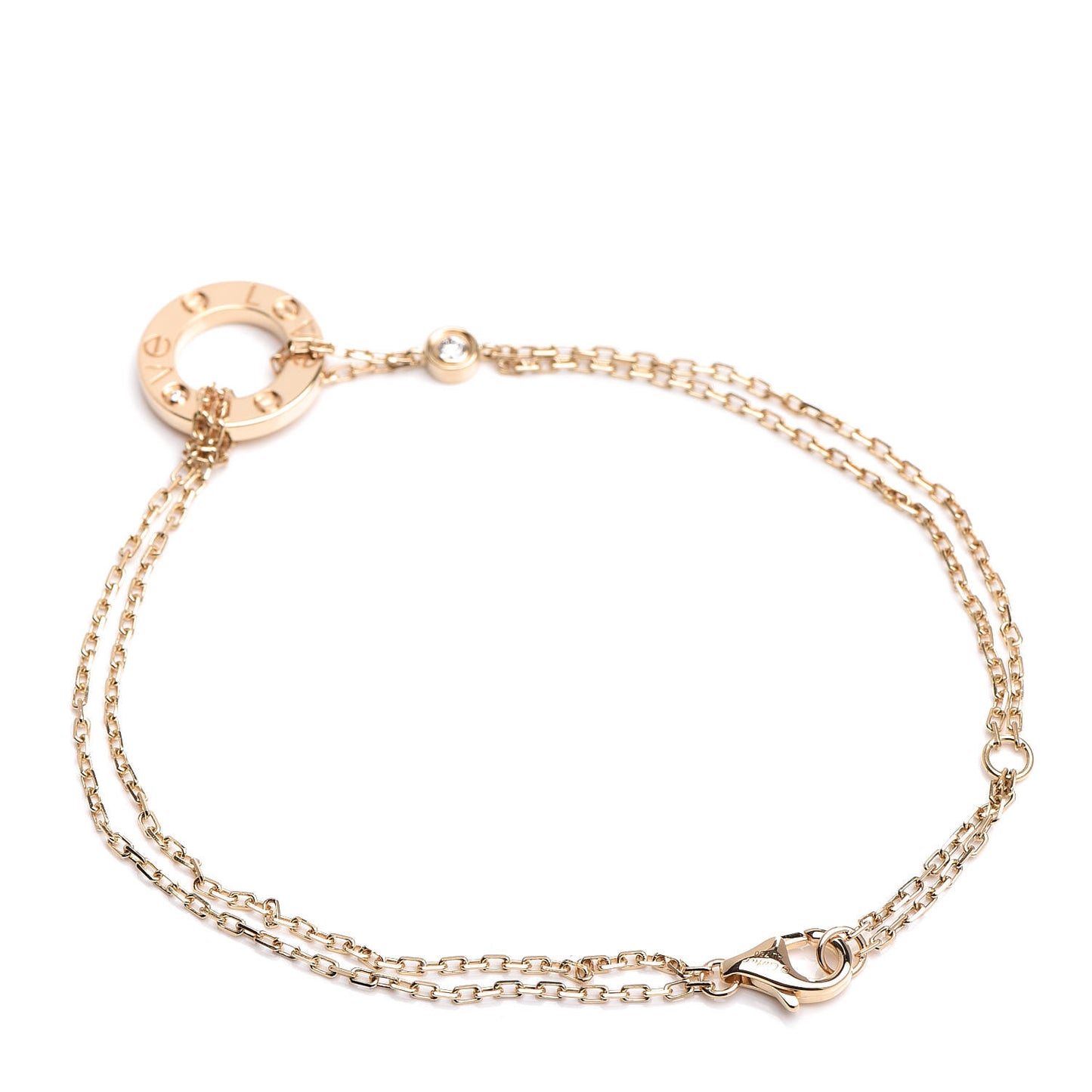 18K Yellow Gold Diamond LOVE Bracelet