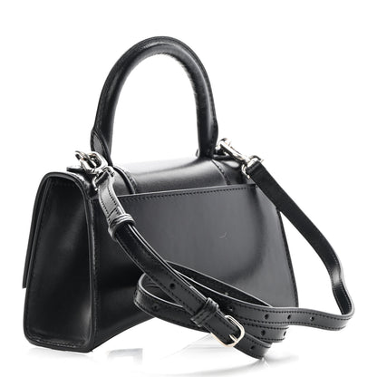 Balenciaga Shiny Box Calfskin Hourglass Top Handle Bag XS Black 3 of 14