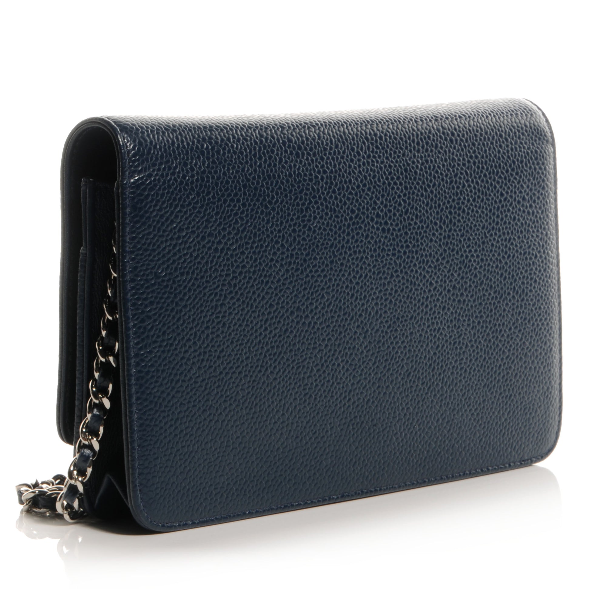 Chanel Caviar Timeless CC Wallet on Chain WOC Navy Blue 3 of 8