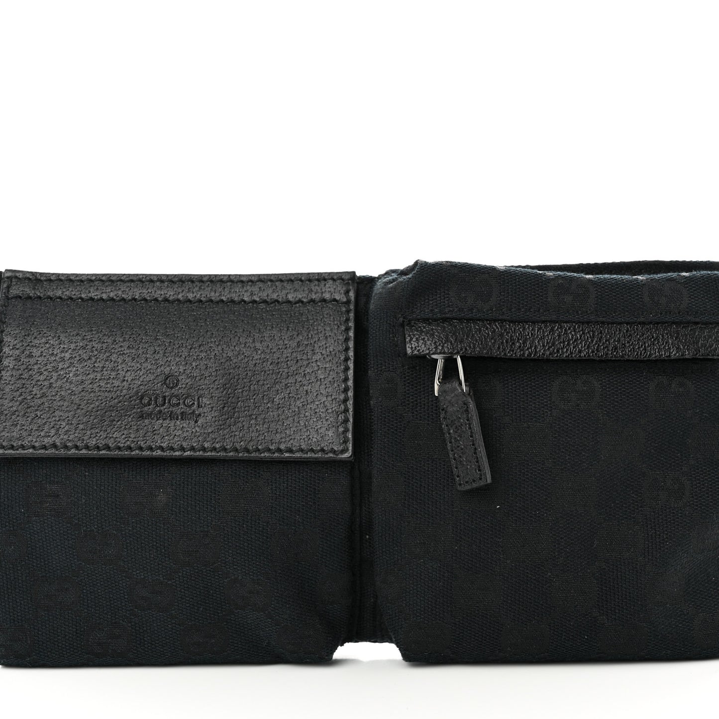 GG Monogram Double Pocket Belt Bag Black