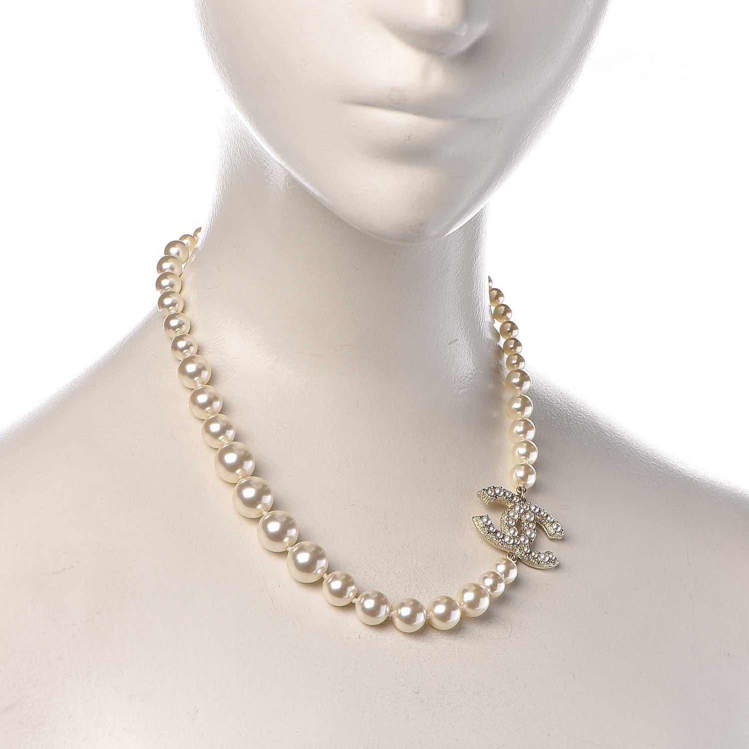 Chanel Graduated Pearl CC Short Necklace Gold 2 of 7
