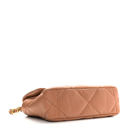 Chanel Lambskin Quilted Medium Chanel 19 Flap Light Brown 4 of 9