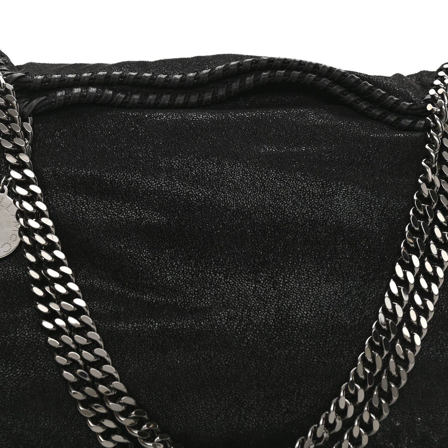 Stella McCartney Shaggy Deer Small Falabella Fold Over Tote Black 7 of 8