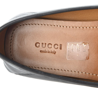 Gucci Calfskin Womens Noel Web Driver Loafers 38.5 Black 10 of 12