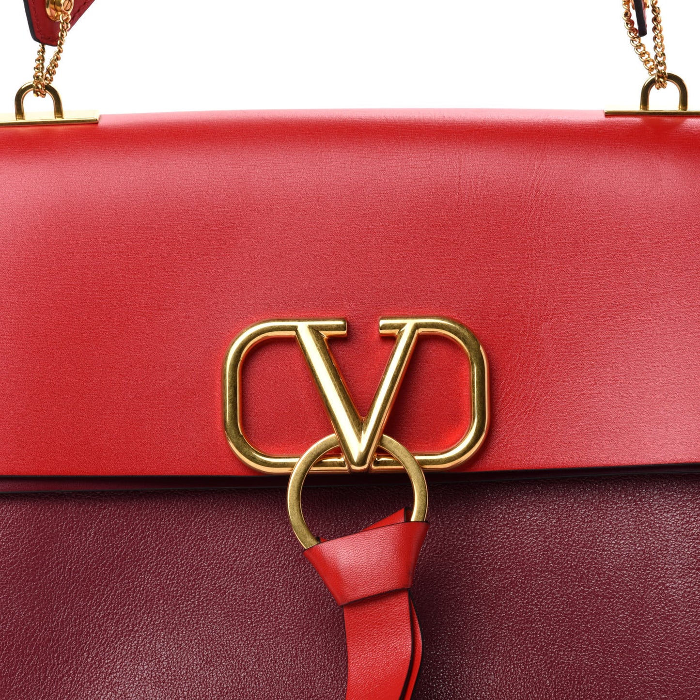 Smooth Calfskin Medium Vring Shoulder Bag Rouge Pur Cerise