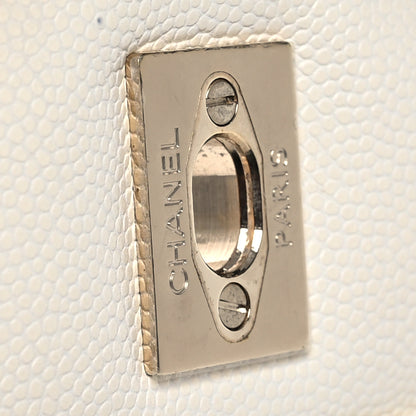 Chanel Caviar Quilted Jumbo Double Flap White 18 of 22