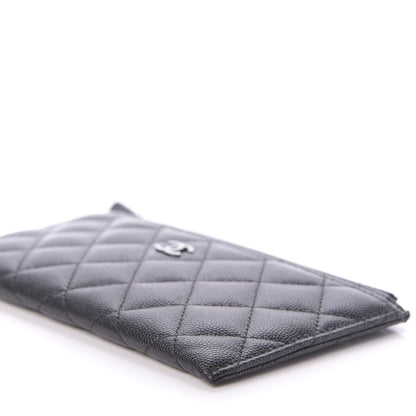 Chanel Iridescent Caviar Quilted Classic Zip Pouch Black 7 of 11
