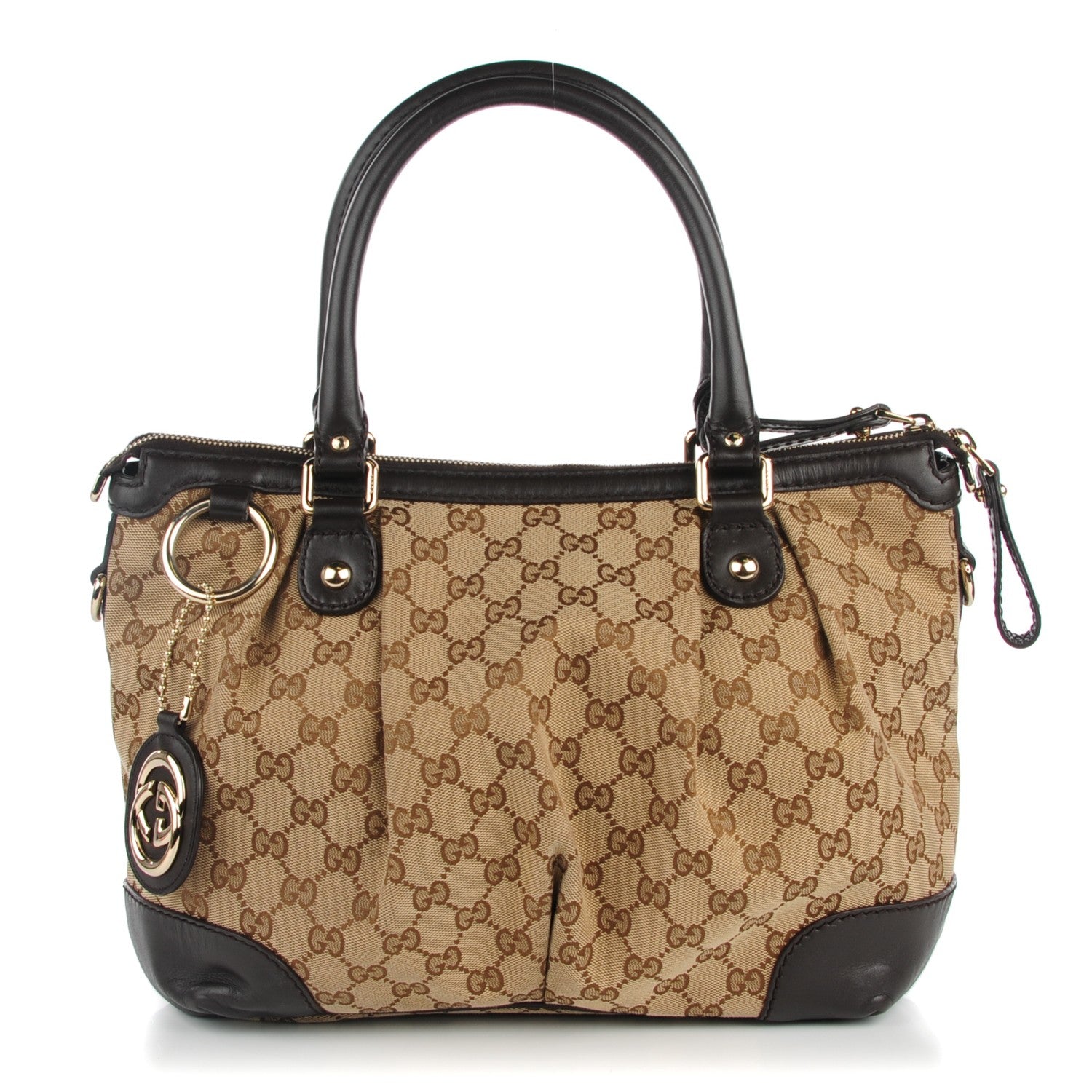 Gucci Monogram Medium Sukey Top Handle Dark Brown 1 of 7