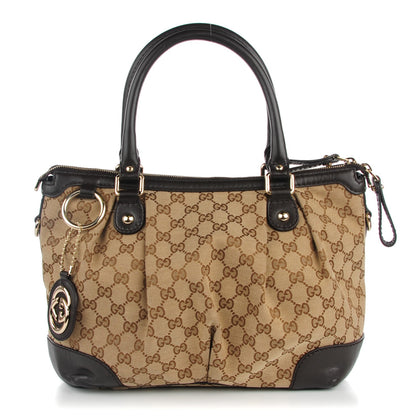 Gucci Monogram Medium Sukey Top Handle Dark Brown 1 of 7