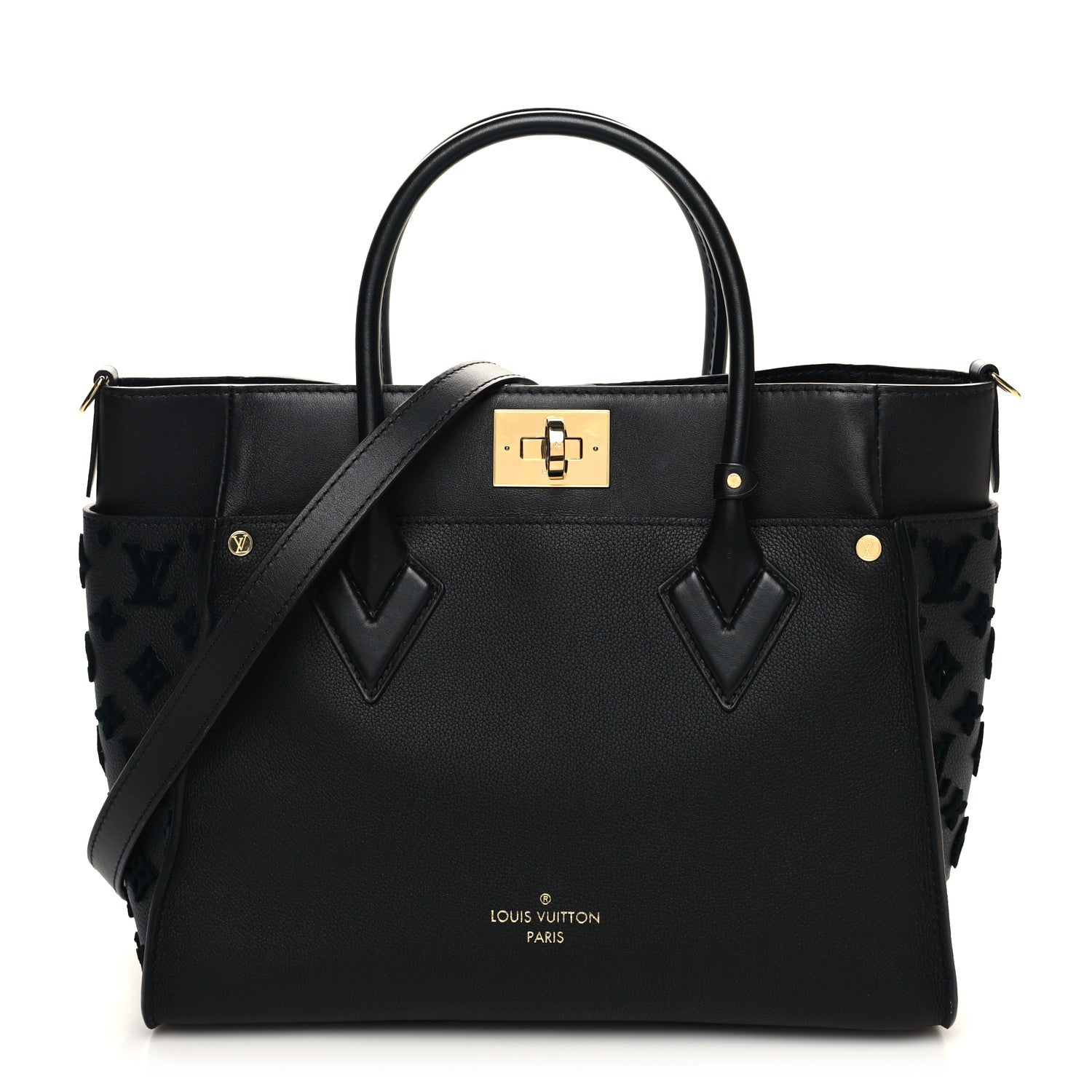 Louis Vuitton Calfskin Monogram Tufting On My Side Black 1 of 9