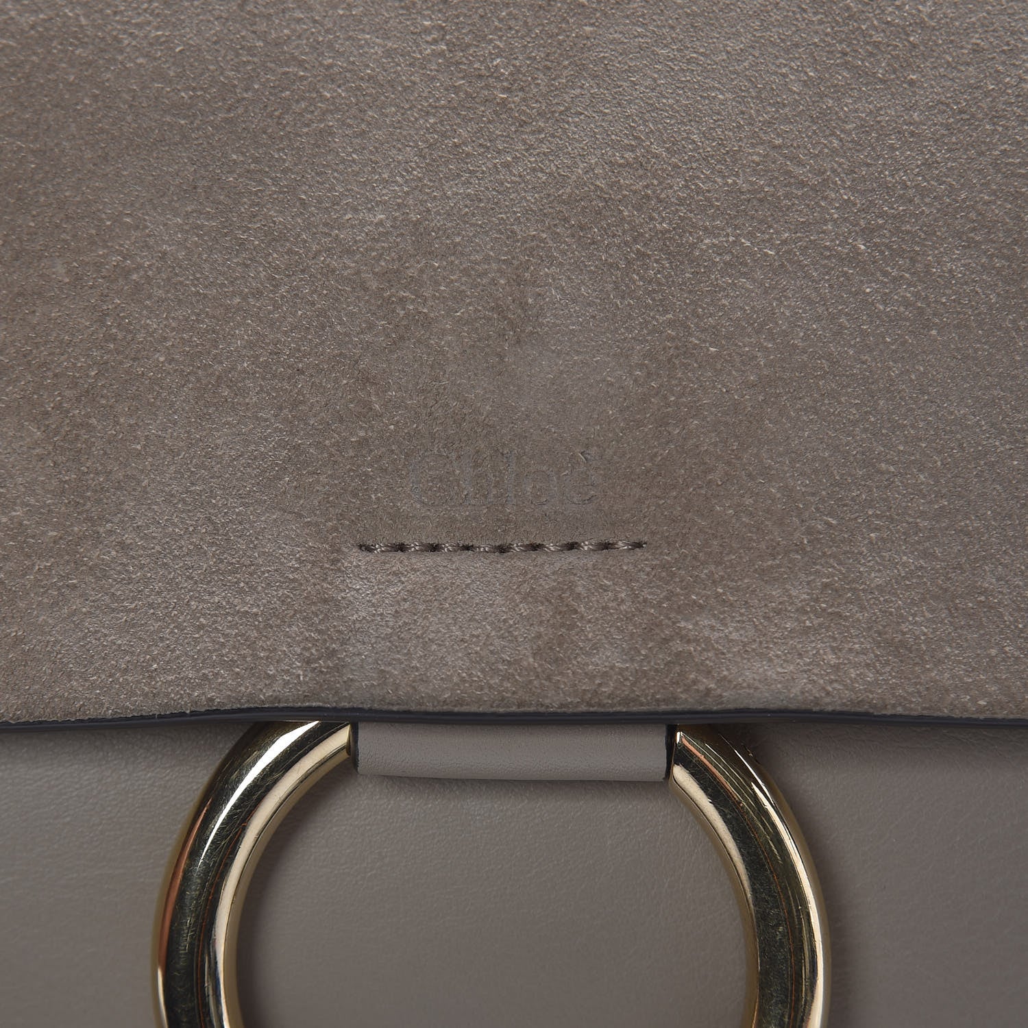 Chloe Suede Calfskin Small Faye Shoulder Bag Motty Grey 15 of 15