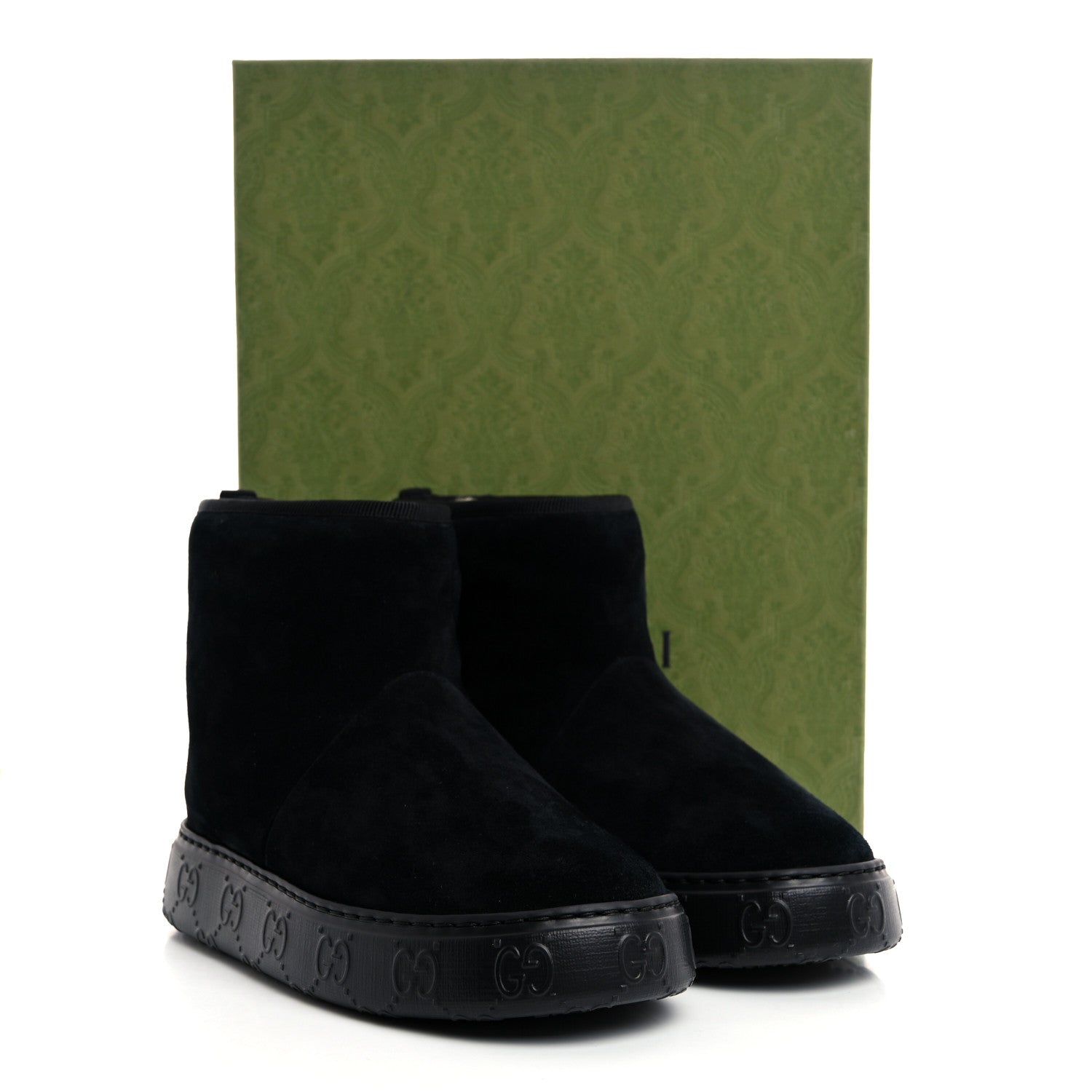 Gucci Suede Wool Womens Prestige Booties 36 Black Butterscotch 9 of 9