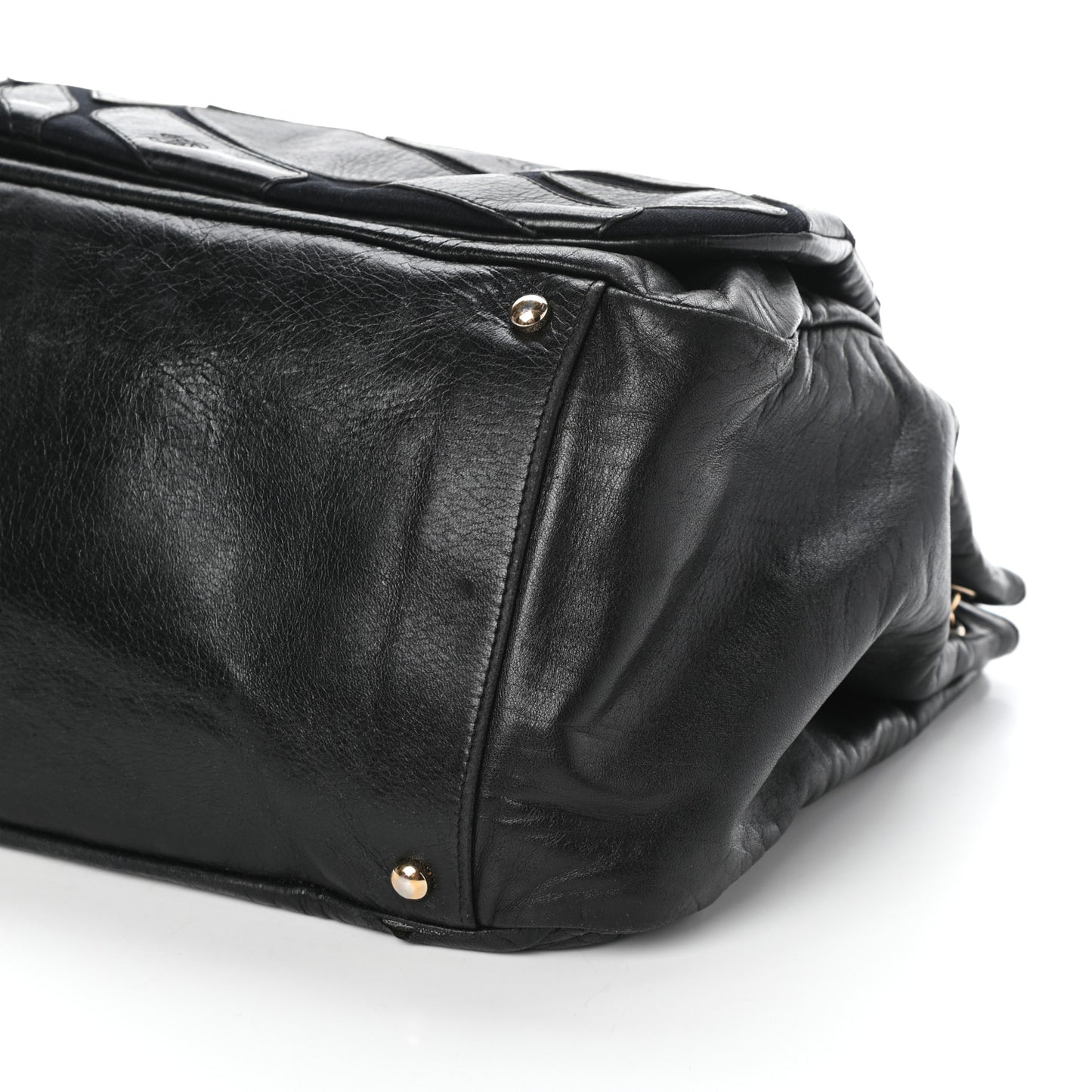 Lambskin Jersey Scales Flap Bag Black